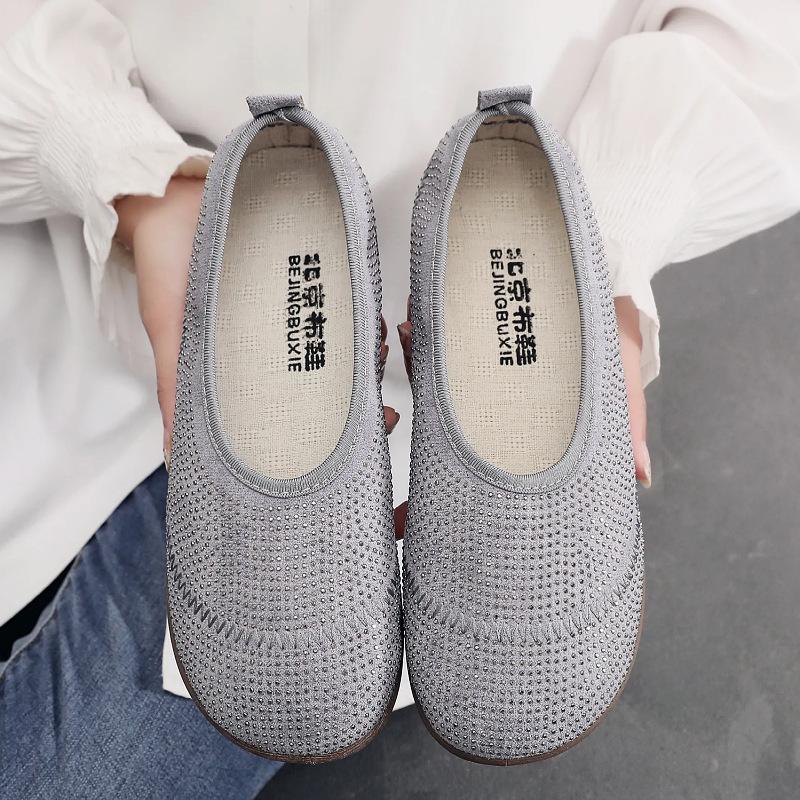 

Doudou shoes 2025 spring new matte soft bottom soft surface casual women s one-pedal versatile flat bottom non-slip mother shoes 41