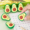 3Pcs/Lot Cute Cartoon Emote Avocado Eraser Furit Pencil Erasers Rubber Detachable Kawaii Stationery Kids School Supplies Gifts
