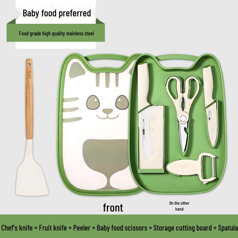 2-in-1 German Kitchen Knife & Cutting Board Set for Baby Food