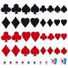 42Pcs Playing Card Theme Felt Accessories, Costume Hat Bag Ornament Accessories, Mixed Shapes, Mixed Color, 21.5~70x15.5~64.5x1.5mm
