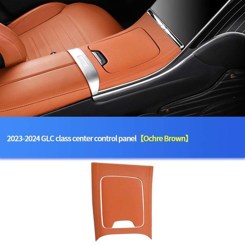 

leather central control panel decorative cover decoration For Mercedes-Benz C Class GLC W206 2022-2024 car accessories styling