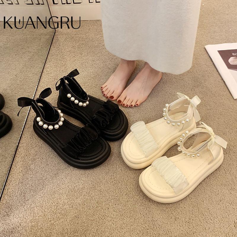 Trendy Non-slip Sandals 2025 New Summer Platform Fashion Beach Roman Senior Fairy Style with Skirt Tide