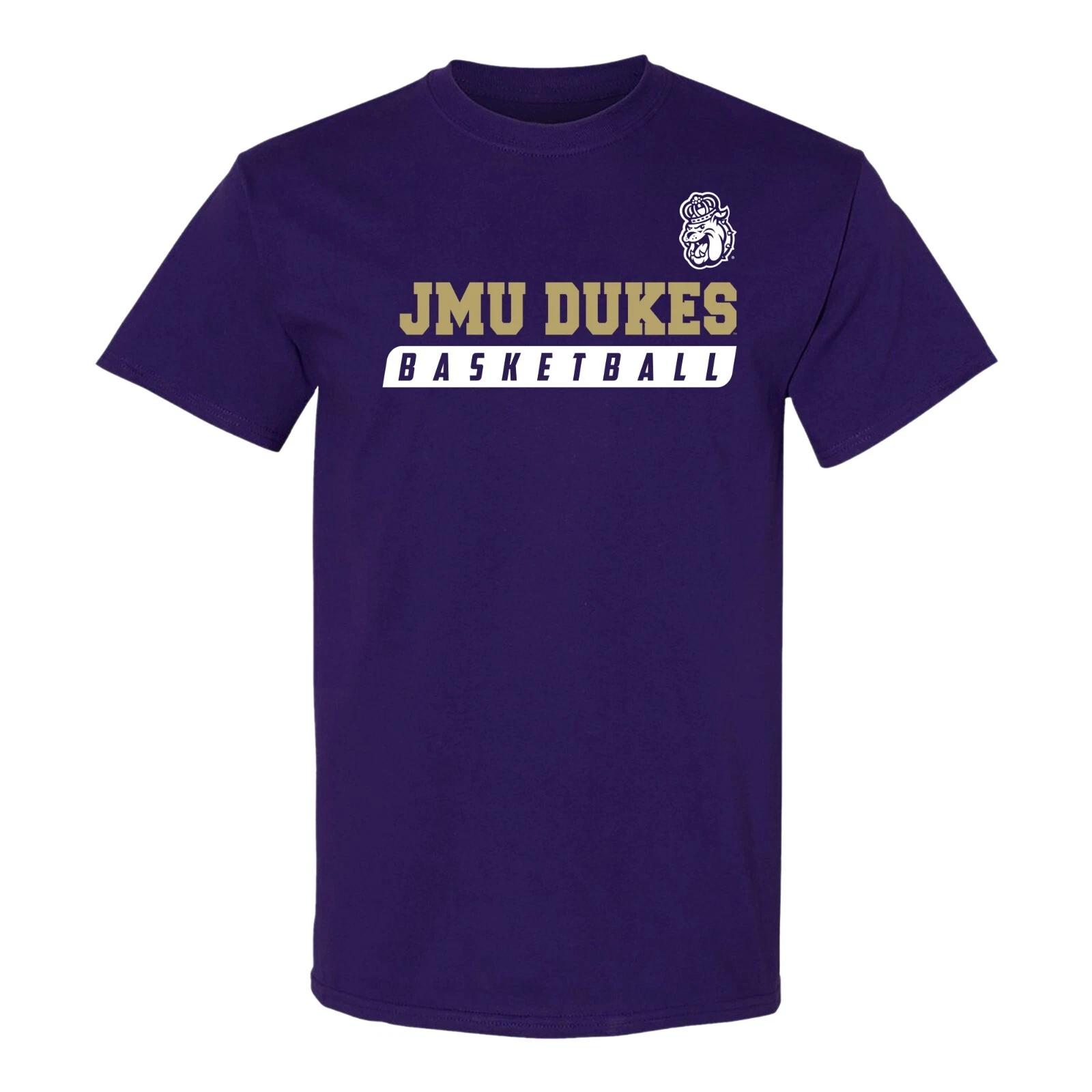James Madison Basketball Slant T-Shirt - Purple S