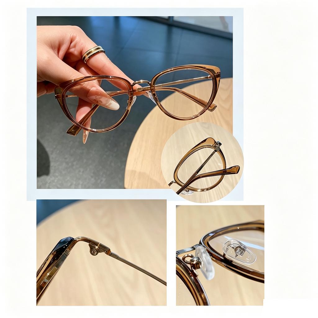 Xiaomi Cat-eye Glass Frame For Women - Compatible With Progressive Anti-blue Light Lenses For Color-changing Myopia Glasses 6004-1