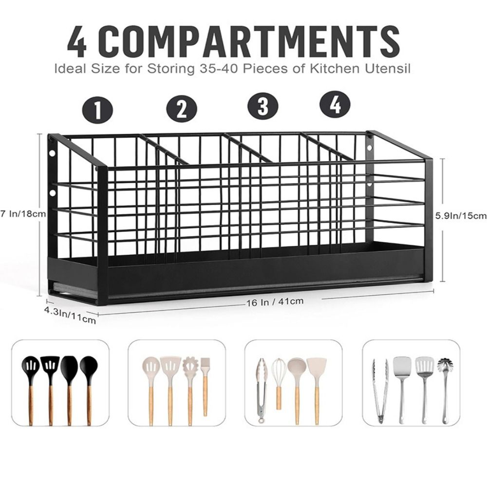 Large Capacity Cooking Utensil Holder Quick Drying Countertop Utensil Stand  Kitchen