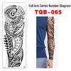 Waterproof Full Arm Customizable Big Flower Tattoo Stickers - TQB081-100
