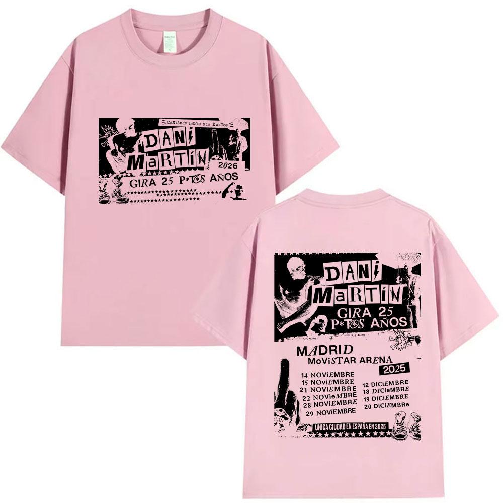 Rock Band Dani Martin Tour 20252026 Merch T Shirts Mens Vintage Oversized Cotton Tshirt Hip Hop Punk Gothic Tees Streetwear