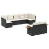 VidaXL Salon de Jardin avec Coussins 9 pcs, Canapés de Terrasse, Ensemble de Meubles de Patio, Mobilier d'Extérieur, Noir 3259529