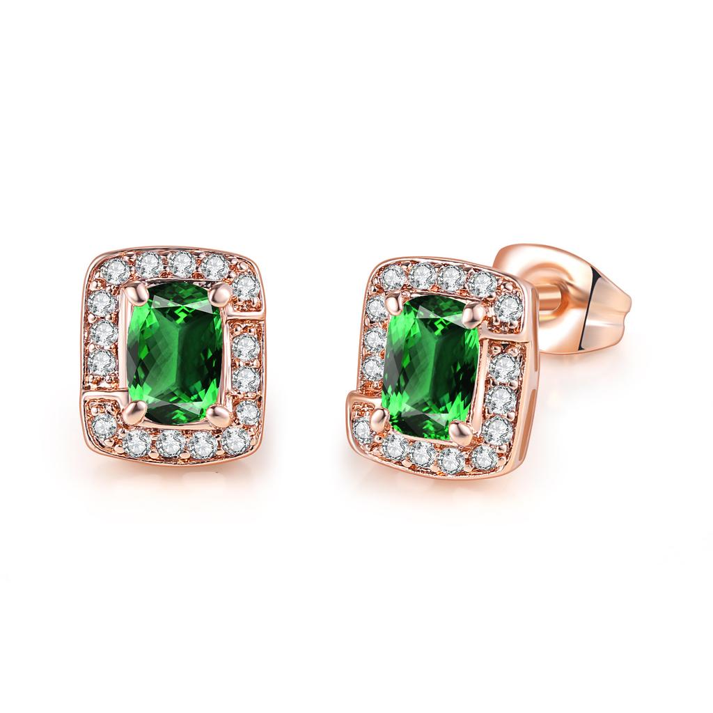 Bling Birthstone Crystal Stud Earrings for Women Multicolor Zircon Wedding Engagement Ear Accessories Fashion Earing Zircon