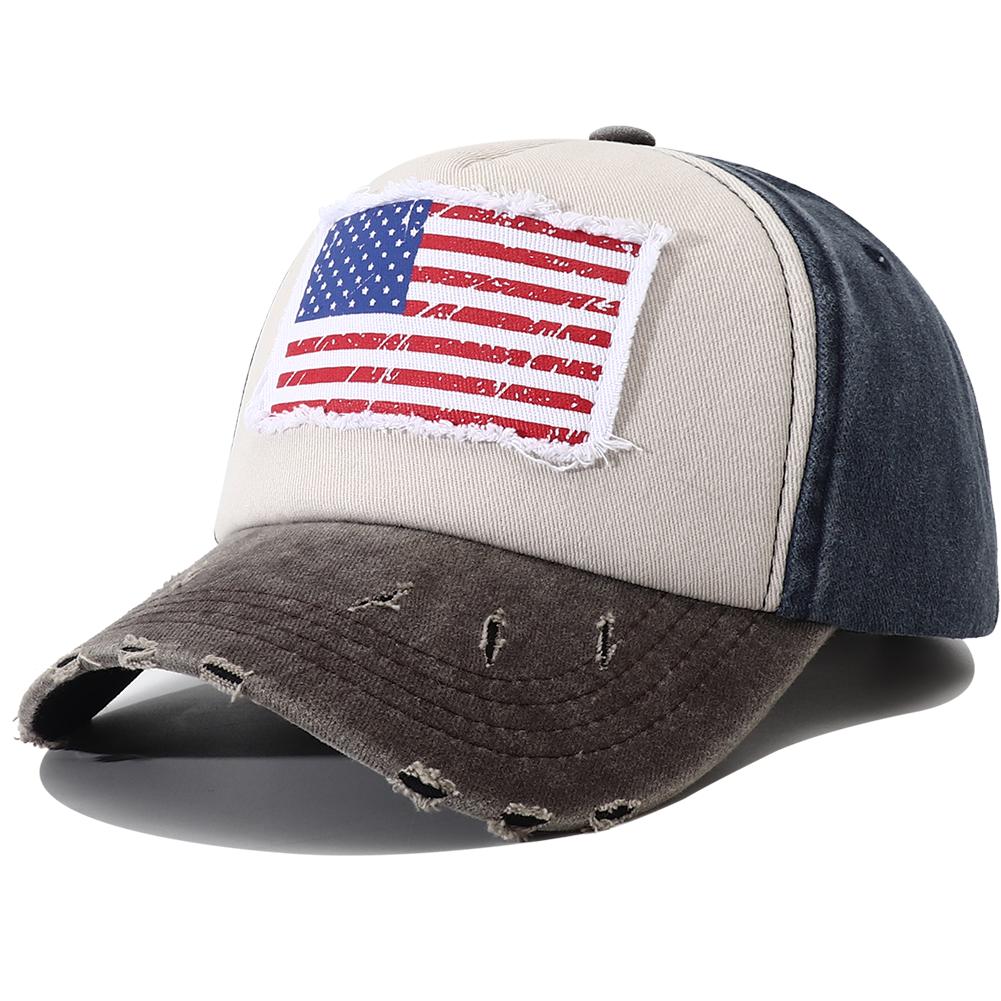 New Designer Usa Flag Embroidered Baseball Cap Bone Masculino Vintage 5 Panel Snapback Hats For Women Men Casquette Homme
