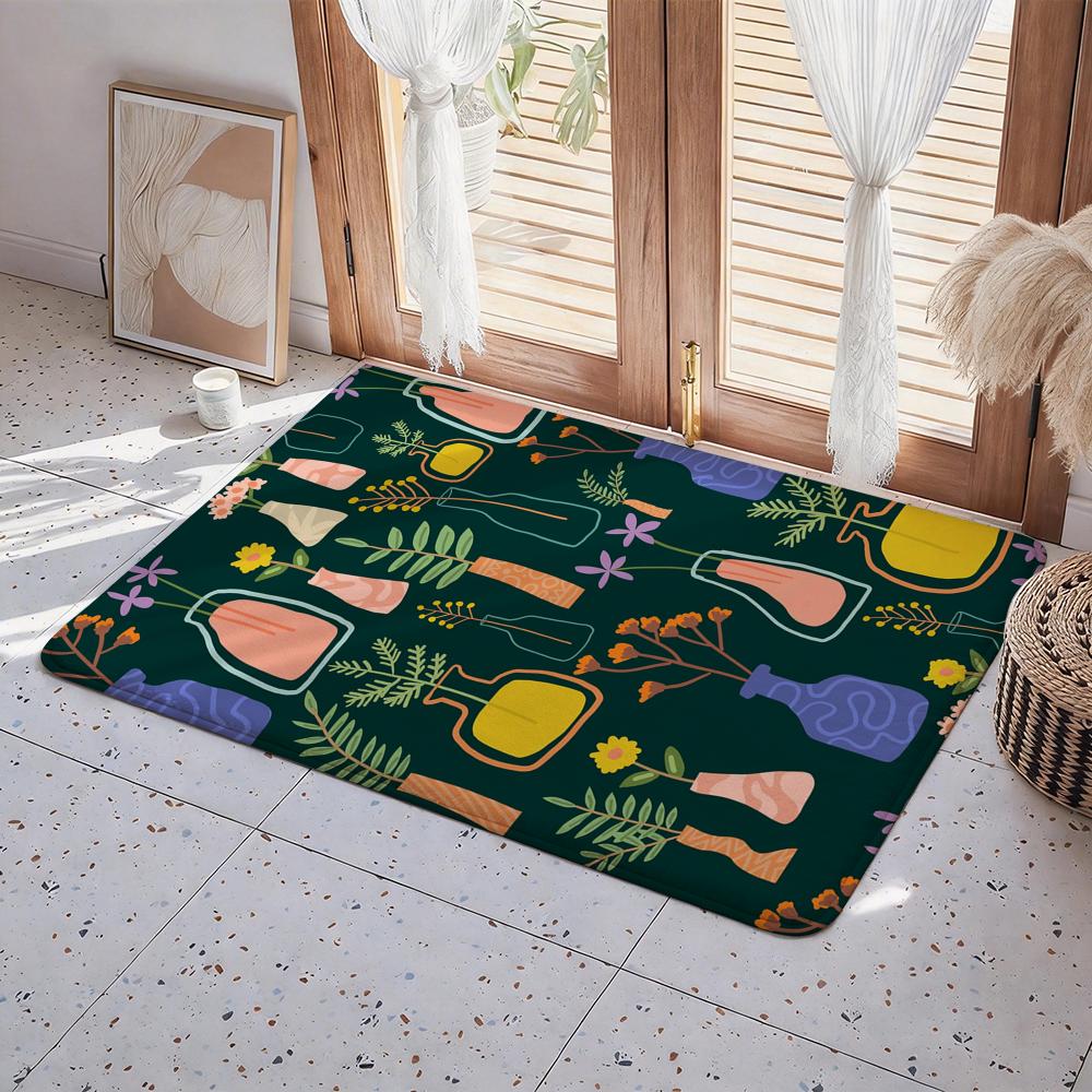 

Abstract E Eyes Floor Mat Eco Flannel Doormat Non Slip Odorless Indoor Floor Rug Soft Short Plush Home Mat 50x80cm