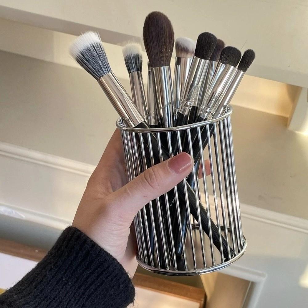 Metal Metal Pen Holder INS Style Pencil Holders New Cylindrical Case  Home Decor