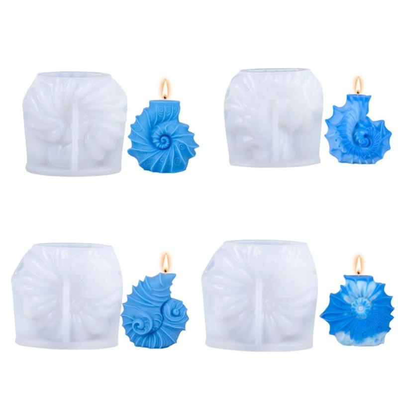 Silicone Molds Ocean Styles Candle Molds Handmade Epoxy Resin Molds 3D Conch Castings Molds Plasters Molds