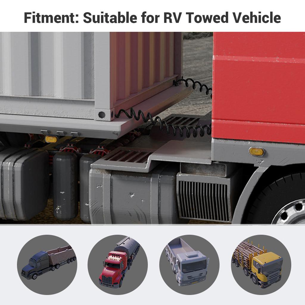 7 Way Coiled Trailer Cord Enhanced Performance Water Resistant Dust Proof Electrical Power Coil Cable Wire for RV Towed Vehicle