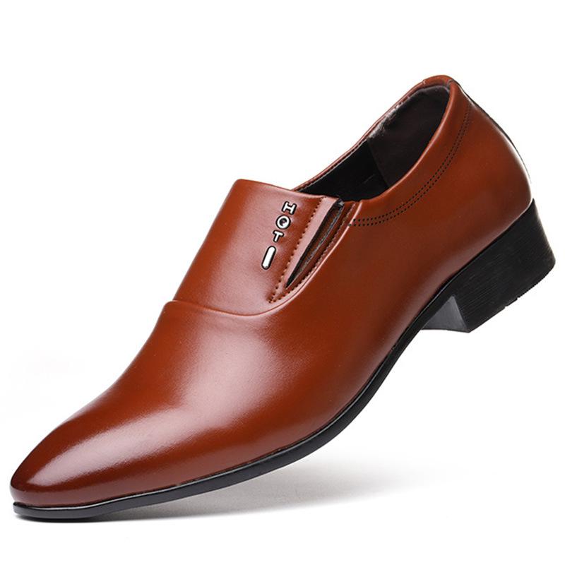 Korean Style Pointed Toe White Breathable Leather Shoes - Casual Business Men's Formal Driving Loafers