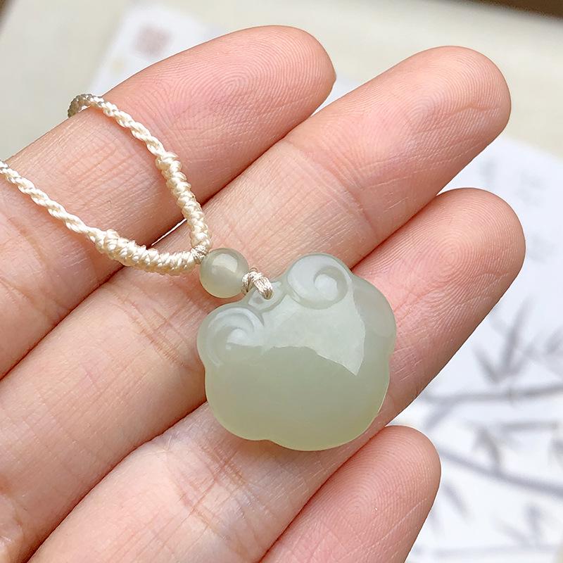 Hetian Jade Pi Xiu Pendant Charm - Qingbai Stone Necklace for Couples