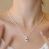 Gift Square Square Necklace Sparkling Elegant Jewelry Moissanite Necklace Women