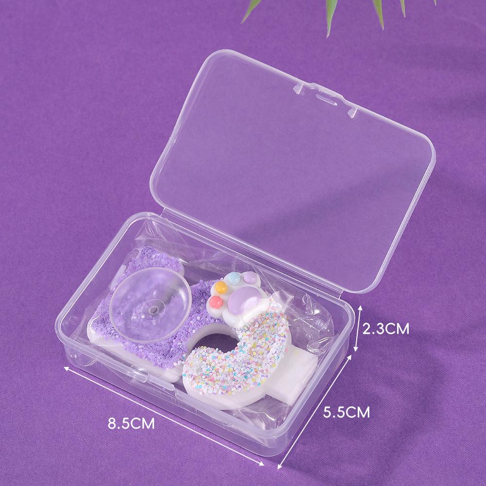 Dreamy Purple Gradient Cat Paw Number Candles - Creative Cartoon Cake Decorations