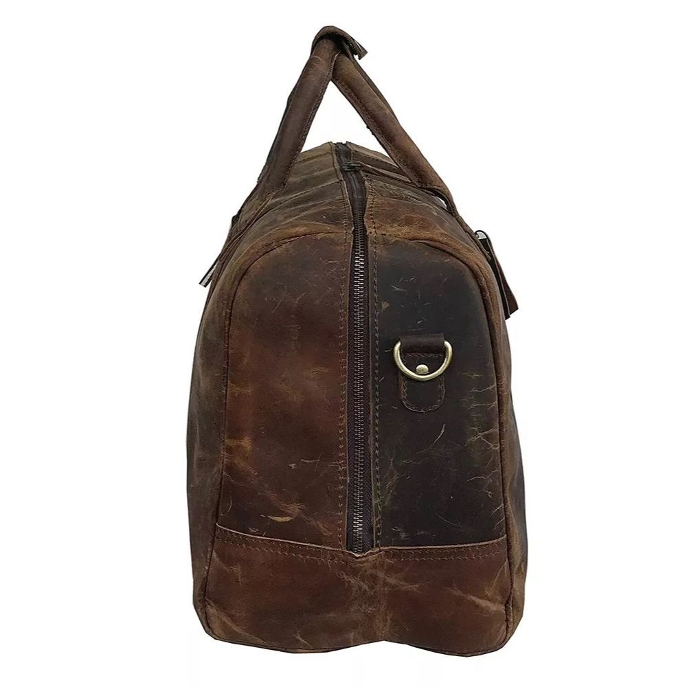 Men duffel Buffalo Vintage Handmade Leather Overnight Duffel Bag - Natural Brown