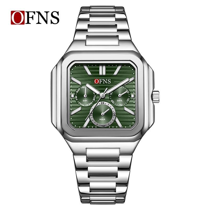OFNS Fashion Men's Quartz Watch Elegant Clock Calendar Luminous Wristwatch Business Casual Watches