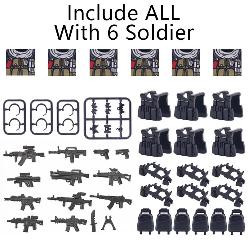 City SWAT Ghost Commando Figures Special Forces Building Blocks Modern Army Soldier Police Military Weapon Bricks Toys For Kids