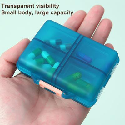 Pillendose mit sicherem Schnallenverschluss, 8 Fächer, Pillenspender mit abnehmbaren Deckeln, Reise-Pillenorganizer