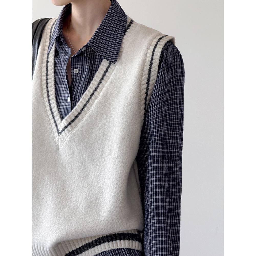 DIMANAF 2025 Plus Size Sweaters Vest Autumn Women Solid V-Neck Sweaters Knitting Loose Grey Beige Sweater