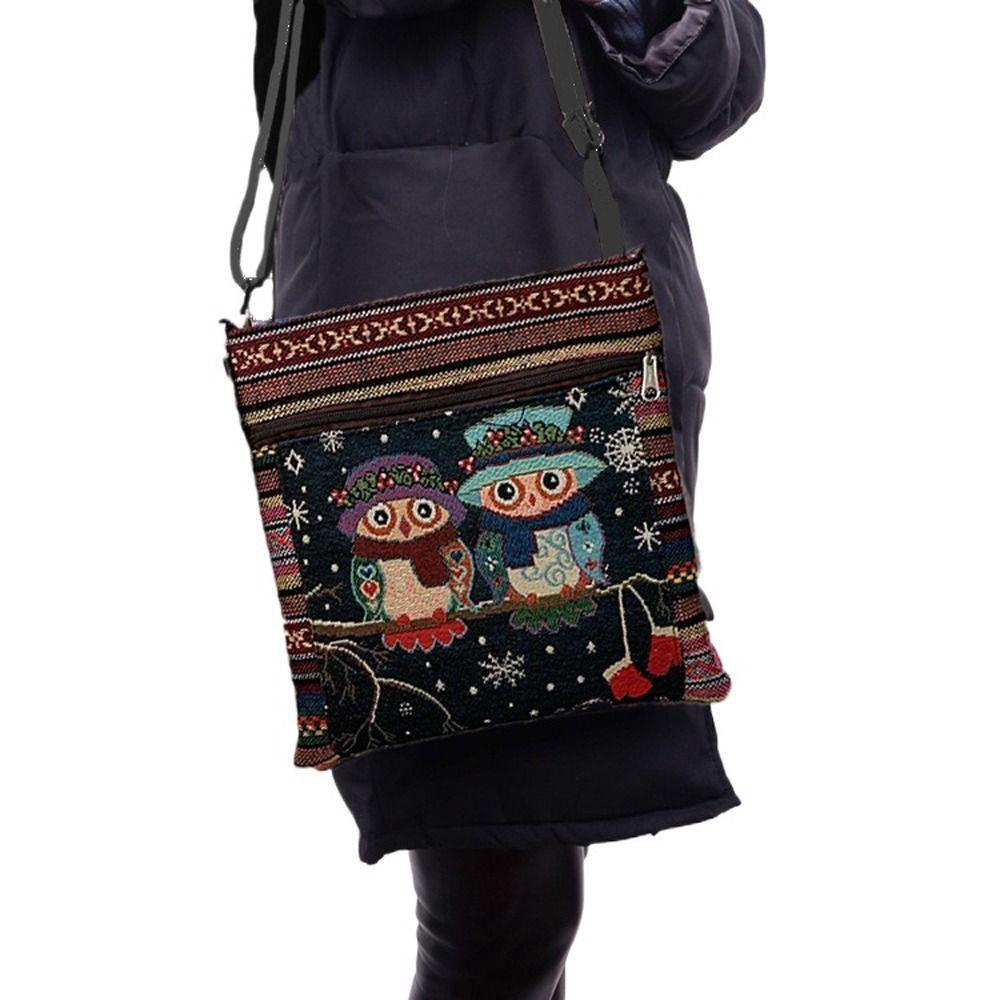 Bag Large Capacity Ethnic Style Korean Purse Wallets Women Crossbody Bag Owl Shoulder Bag Elephant