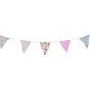 A27F-40Ft Fabric Bunting, 42Pcs Outdoor Bunting Banner,Floral Vintage Cotton Triple-Cornered Flag For Garden Birthday Party