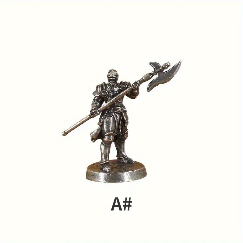 1PC Plate Knight Warrior Soldiers Model Legion Battle Chess White Copper Sand Table Soldier Figure Models Gift for Boys