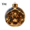 Hängende Weihnachts-Girlanden-Dekorationen Leuchtende Dekorationsbälle, Beleuchtete Ornamente mit Festlicher Szene, LED Batteriebetriebene Nachtlicht-Ornamente