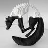 3D Printed Half Wolf Skull Realistic PLA Bone Sculpture for Desk Decor Gothic Office Shelf Art Unique Gift for Nature Tech Lover