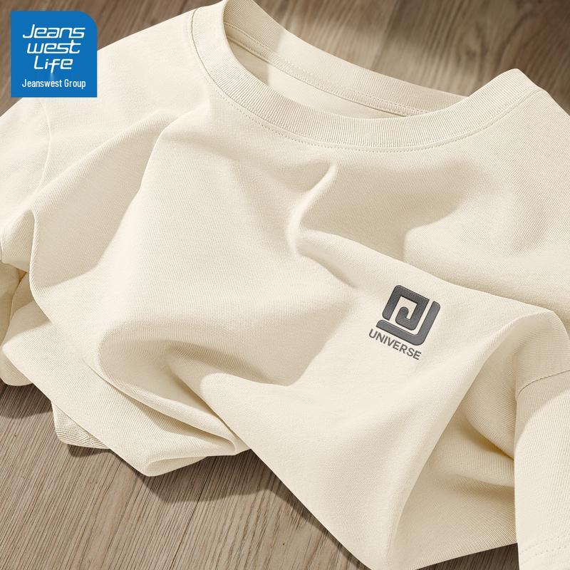 JEANSWEST LIFE Herren T-Shirt mit Wappenaufdruck aus schwerer Baumwolle