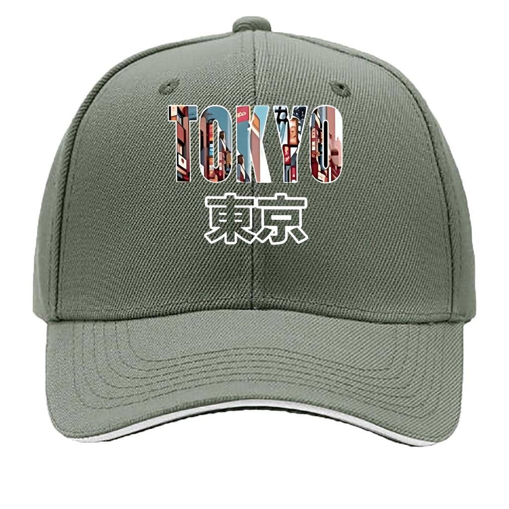 Unisex Tokyo Lettering Print Baseball Cap Text MachineWashable Outdoor Hat Suitable for Travel Sandwich Baseball Cap