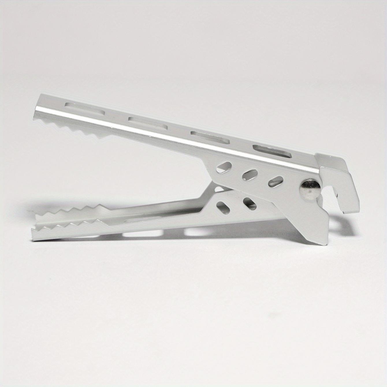 

1pc Aluminum Alloy Anti-Scalding Pot Clip - Perfect for Camping, Barbecue, Kitchen, and Picnic Tableware! серебряный