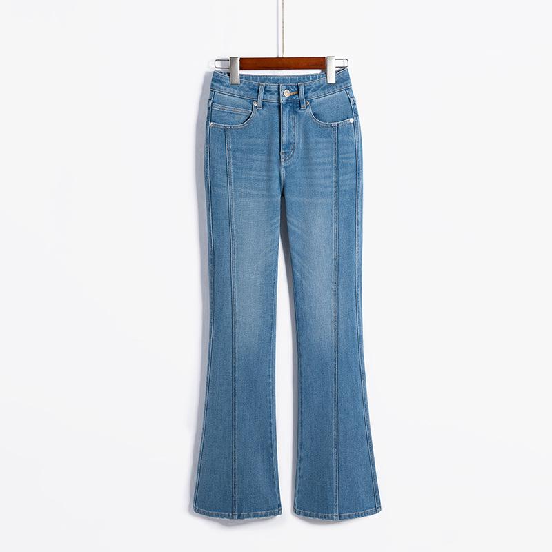 New Micro-Flare High-Waisted Slimming Blue Jeans for Women S