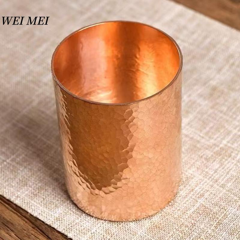 Multiple Sizes Vintage Pure Copper Breakfast Coffee Cup,Outdoor Water Mug,Handcrafted Hammer Texture Home Tea Cup Tableware