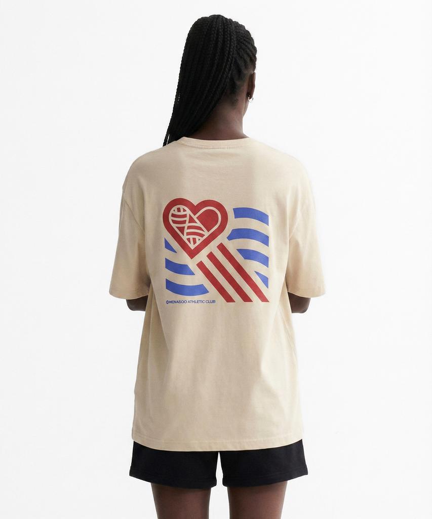 Minasu Wave Hearttrack Graphic T Shirt_Oatmeal
