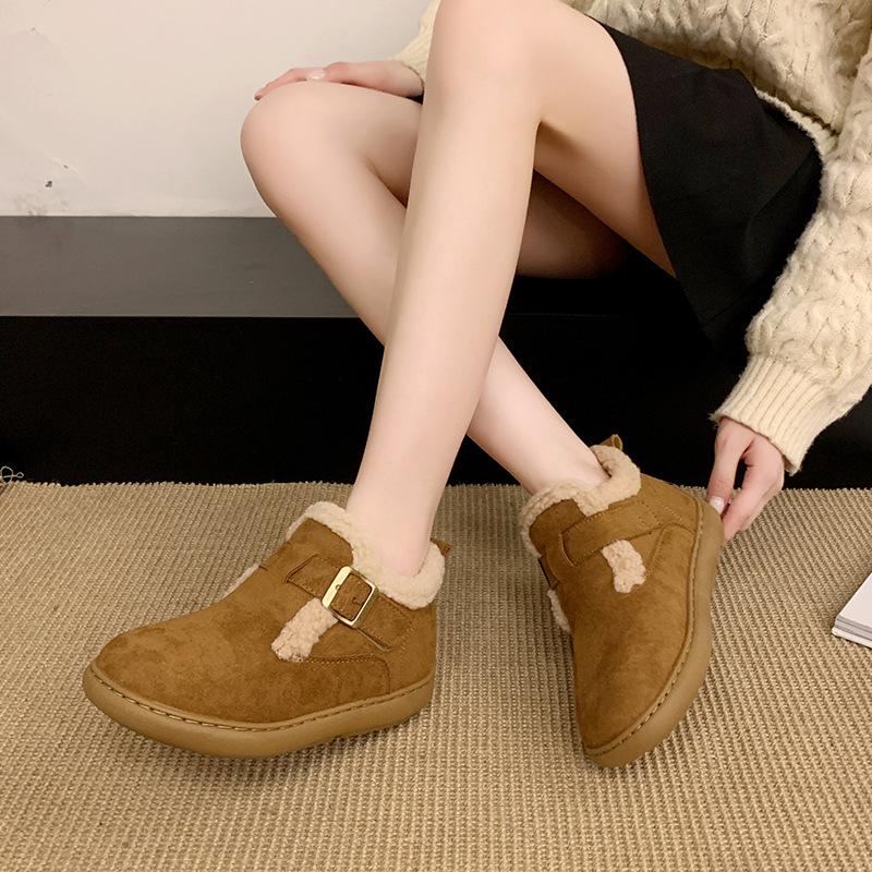 Women's thick-soled winter lightweight warm winter cold padded snow boots non-slip wear-resistant casual sneakers cotton boots fur shoes
