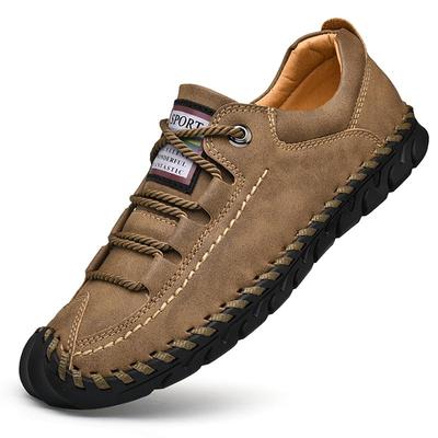 Handmade Leather Men Shoes Casual Split Leather Shoes Men Loafers Comfort Walking Driving Shoes Moccasins Men Flats Shoes