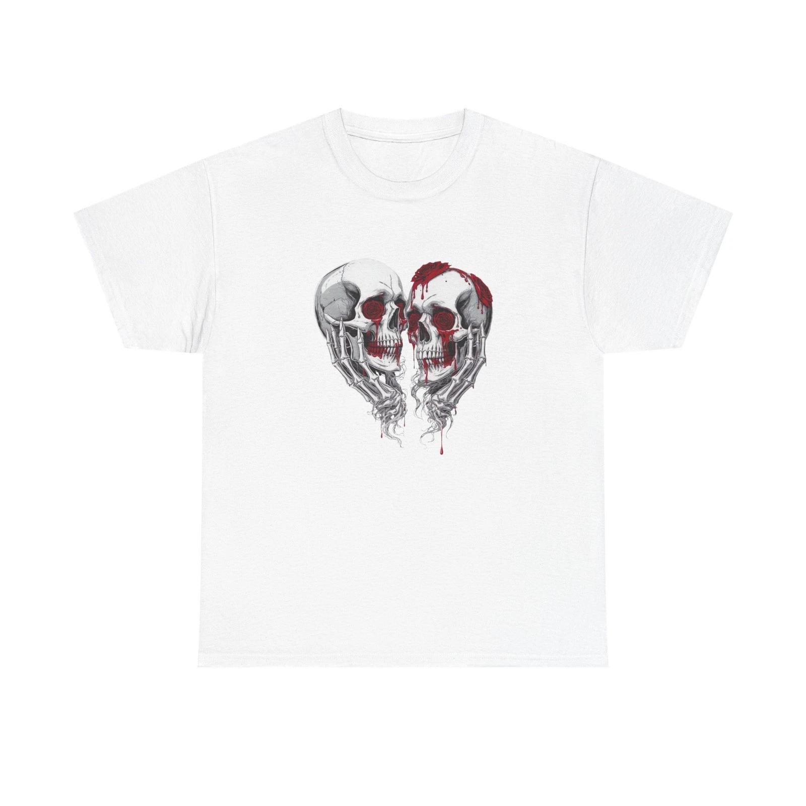 Bleeding Skull Heart Tee | Gothic Skull Couple, Grunge Valentine 4XL