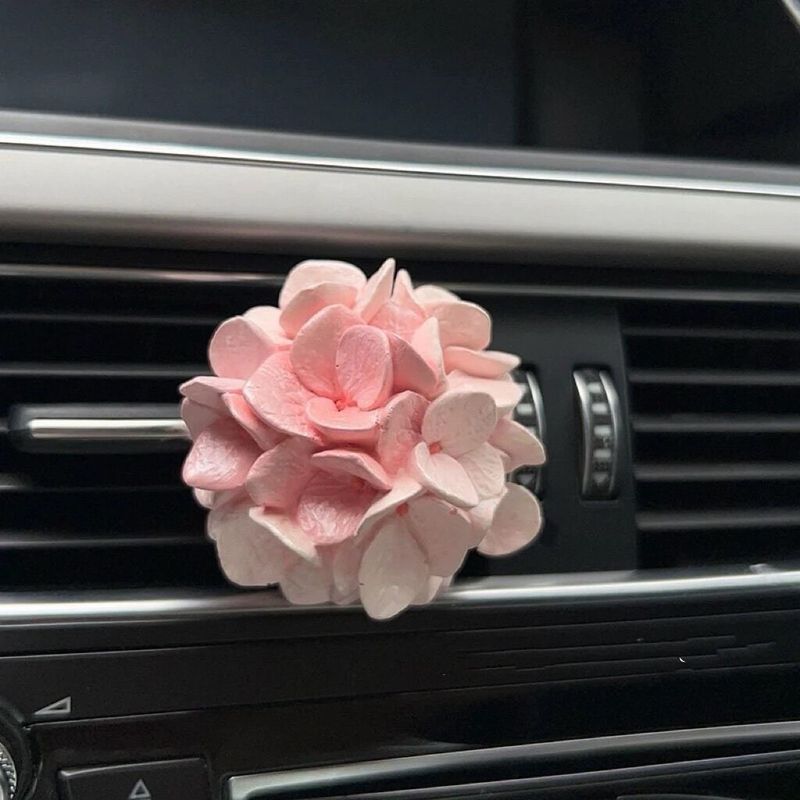 Tulip Car Fragrance Ornament Car Air Vent Decoration Flower Aroma Diffuser Stone Car Interior Decoration for Girls High-End Hydrangea