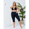 CHARMLEAKS Plus Size Swim Pants for Women High Waisted Swim Capris Swim Shorts Swimming Leggings