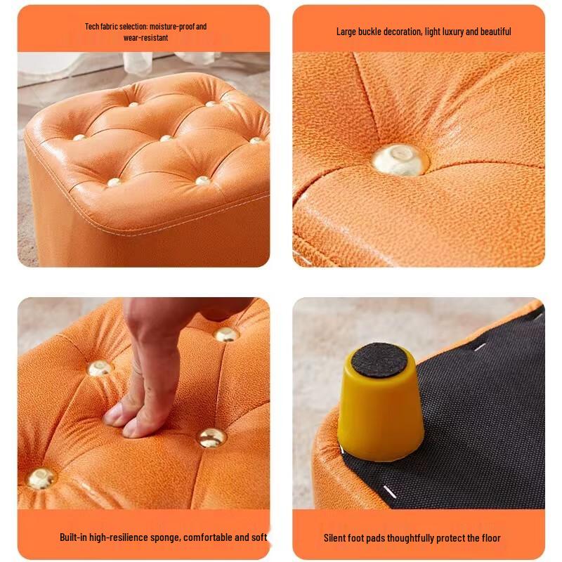 Nordic Light Luxury Fabric Shoe Changing Stool