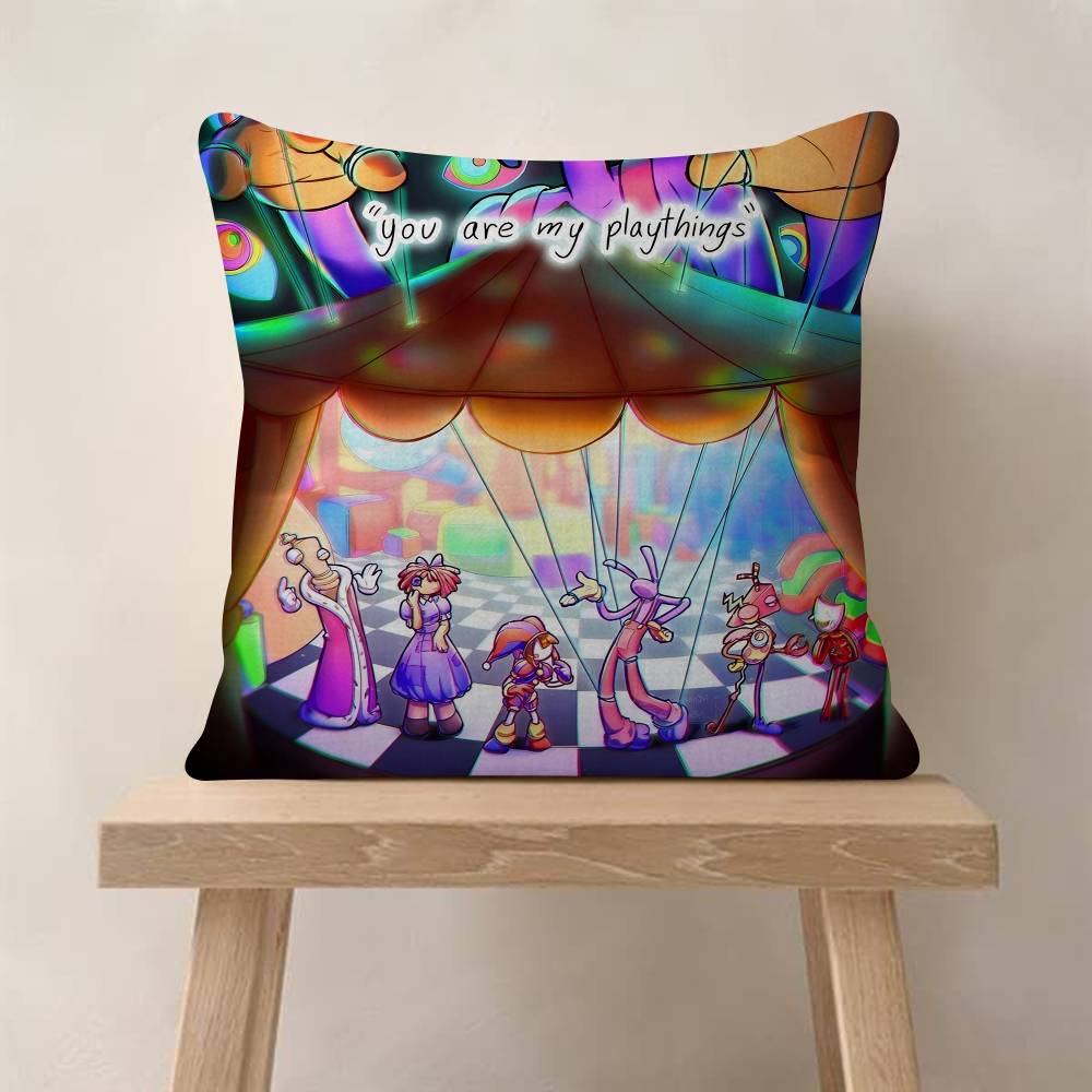 Anime The Amazing DDigital Circus Cushion Cover Inches Farmhouse Decor Home Throw Pillow Covers For Couch Decorations