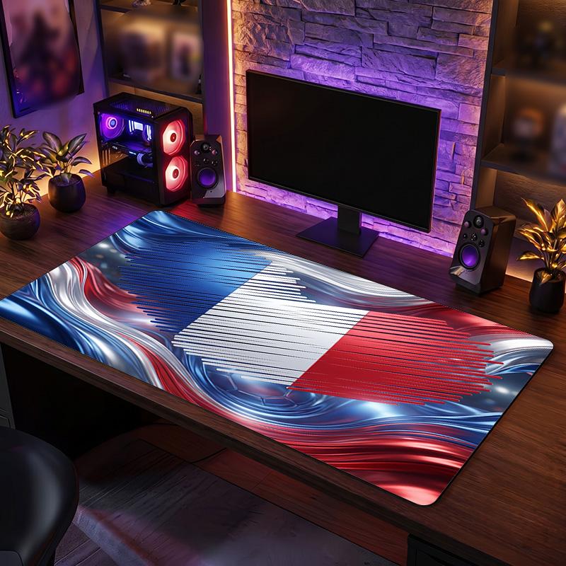 Tappetino Mouse Scudo Calcio Francia, Tappetino da Scrivania Esteso in Gomma Antiscivolo per Gaming Ufficio Laptop Regalo per Fan