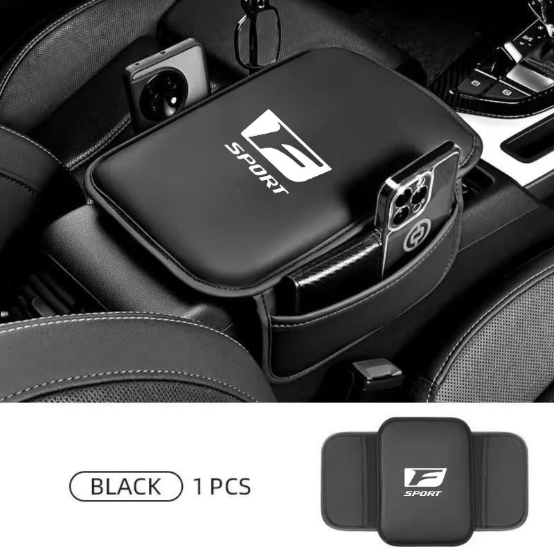 Leather Car Emblem Armrest Pad Storage Box Elbow Support Mat For Lexus F SPORT IS250 IS200 CT200h GS300 LS430 RX450h LX570 IS300