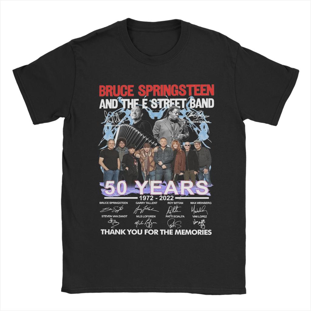 Bruces Springsteens  The E Street Band Tour T Shirts Pure Cotton Vintage T-Shirts Crewneck Tee Shirt Short Sleeve Tops Plus Size