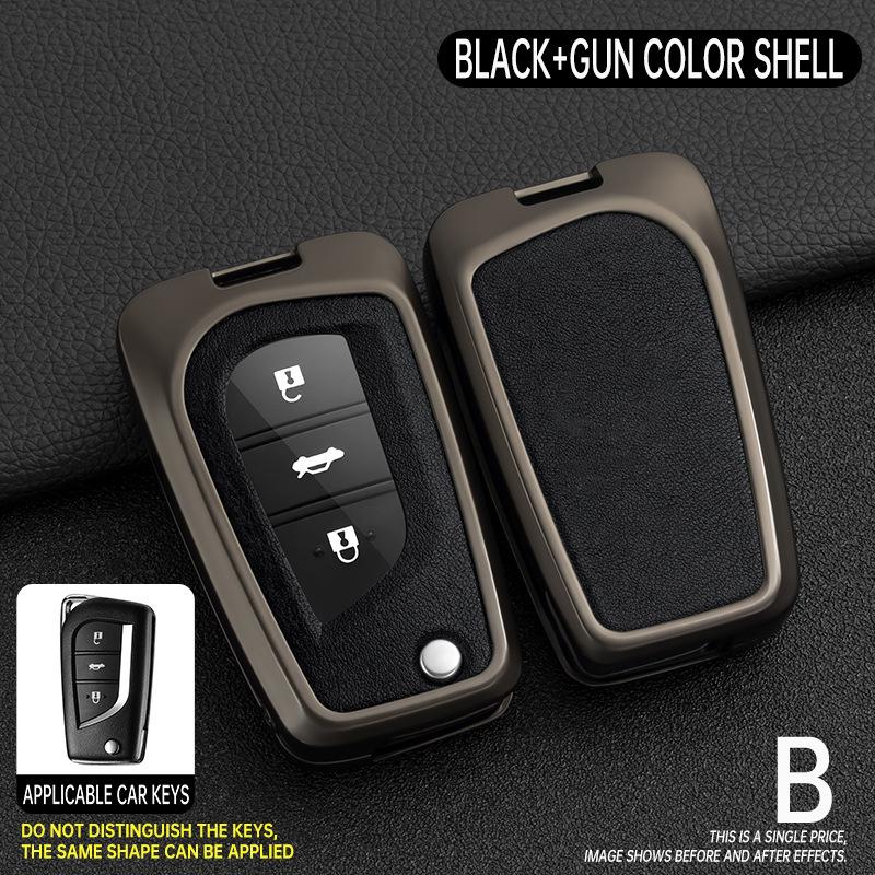 Folding Key Case for Toyota Reiz, Corolla, Levin, RAV4, and Highlander - Protective Cover & Buckle