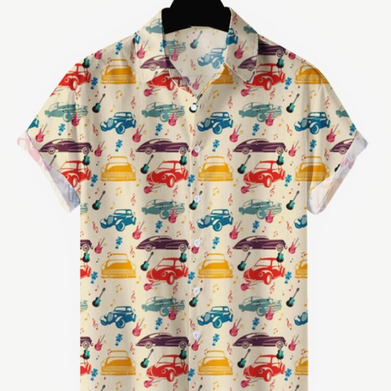 Letnia Hawajska Męska Codzienna Plażowa Koszula w Kwiaty Top Wakacyjny Oddychająca Odzież Modowa 3D z Krótkim Rękawem Koreański Slim Fit